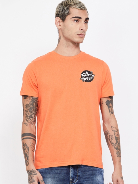 

Fame Forever by Lifestyle Men Orange Printed Round Neck T-shirt