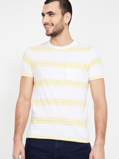 

Fame Forever by Lifestyle Men White Striped Round Neck T-shirt