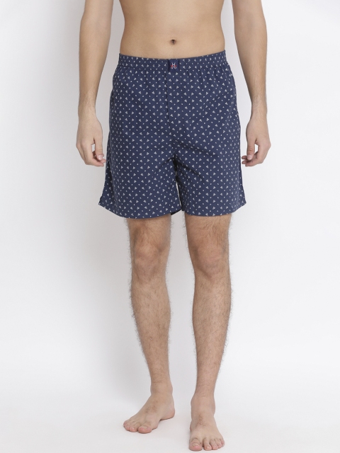 

Crimsoune Club Men Navy Blue Printed Pure Cotton Boxers BX4081-1