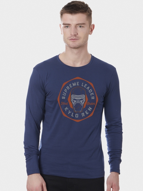 

Free Authority Men Blue Star Wars Printed Round Neck T-shirt