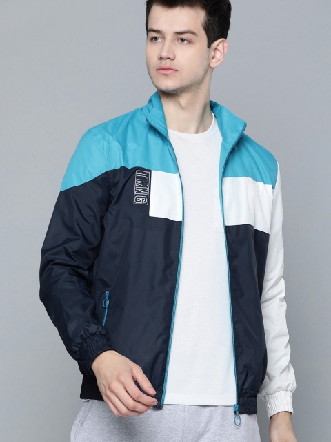 

HRX by Hrithik Roshan Men Blue Colourblocked Water Repellent Antimicrobial Training Jacket