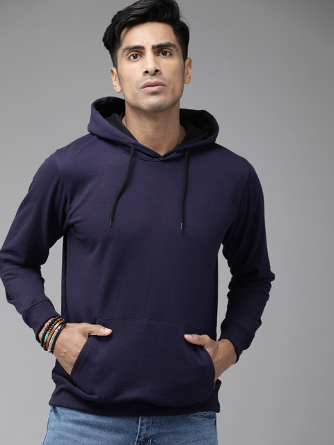 

Roadster Men Purple Solid Hooded Pullover Sweatshirt