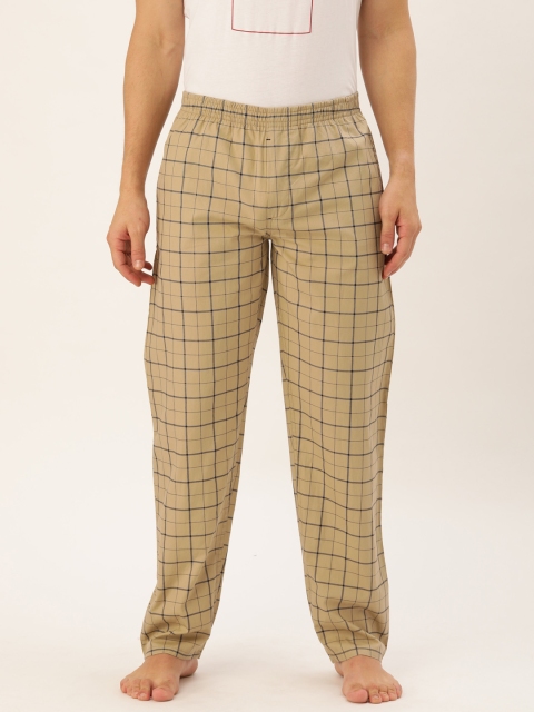 

The Indian Garage Co Beige & Black Checked Lounge Pants