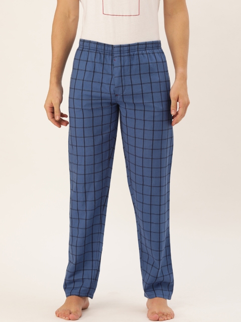 

The Indian Garage Co Men Blue & Black Checked Lounge Pants 0520-LNG07-07