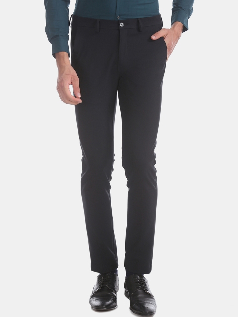 

Arrow Men Black Slim Fit Solid Regular Trousers