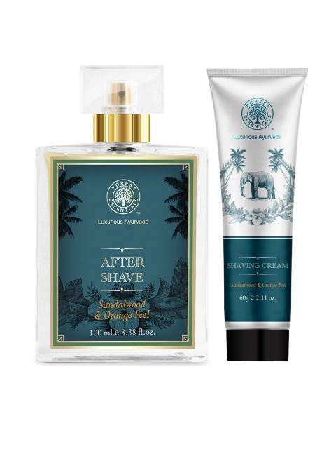 

Forest Essentials Sustainable Men Set Of After Shave Spray Shaving Cream, Green