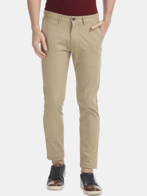 

Arrow Men Beige Slim Fit Solid Regular Trousers