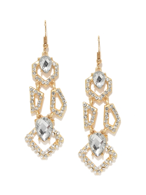 

DressBerry Gold-Toned Studded Drop Earrings