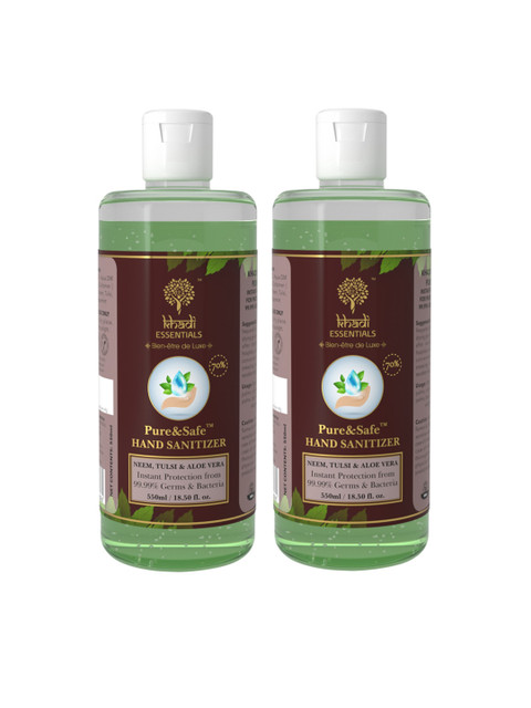 

KHADI ESSENTIALS Set Of 2 Pure & Safe Instant Hand Sanitizer 1100ml, Green