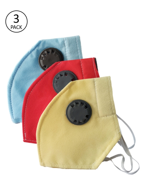 

JAINISH Unisex 3 Pcs Reusable 2-Ply Outdoor Protective Masks with Valve, Multi