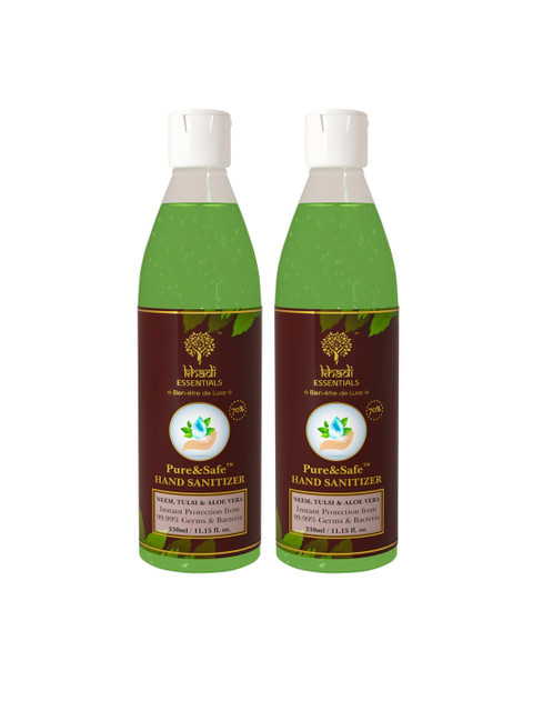 

KHADI ESSENTIALS Set of 2 Pure & Safe Instant Hand Sanitizer 660 ml, Green