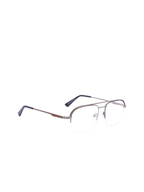 

MARC LOUIS Unisex Brown Solid Half Rim Rectangle Frames MLDL5306 09A 52 FR