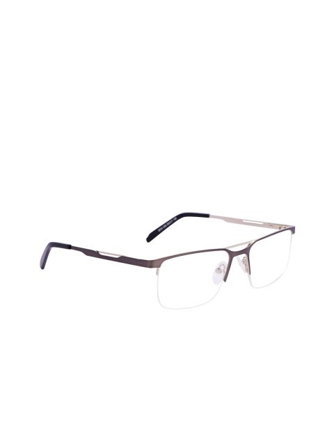 

MARC LOUIS Men Grey & Silver-Toned Solid Half Rim Rectangle Frames ML8016 C05 53
