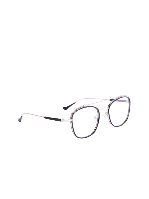 

MARC LOUIS Unisex Black & Silver-Toned Colourblocked Full Rim Square Frames MLT82 C2 51