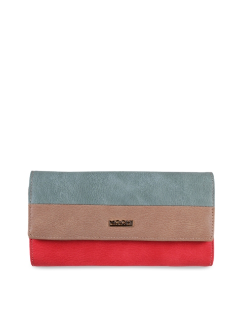 

Mochi Blue & Brown Colourblocked Purse Clutch