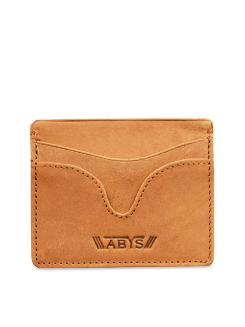 

ABYS Unisex Tan Brown Solid Genuine Leather Card Holder