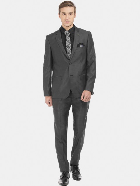

Arrow Men Grey Solid Single-Breasted Formal Suit