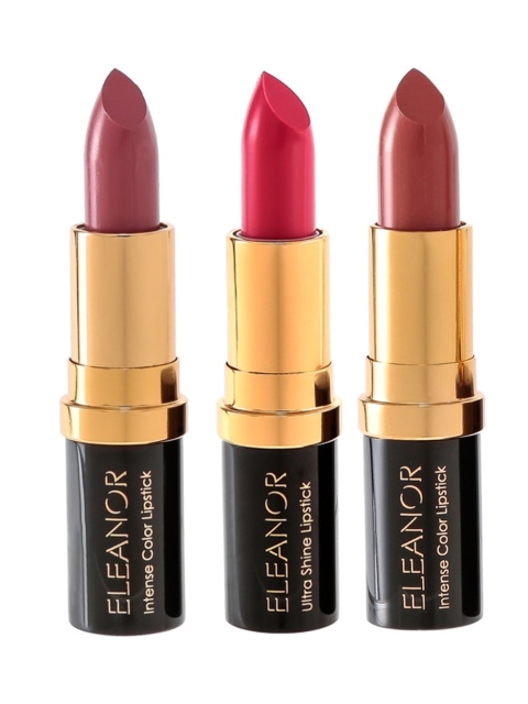 

ELEANOR Pack of 3 Ultra Shine Lipstick 10.5 g, Pink