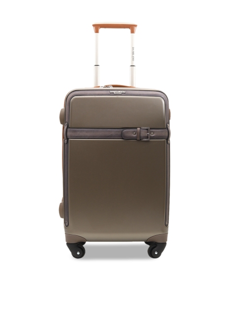 

Da Milano Beige Textured Leather Trolley Bag