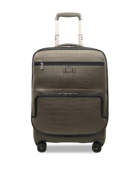 

Da Milano Unisex Grey Textured Soft-Sided Trolley Suitcase