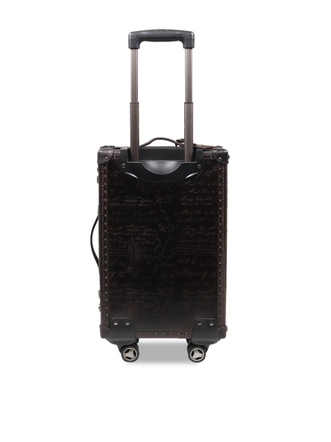 

Da Milano Unisex Brown Printed Leather Soft-Sided Medium Trolley Suitcase