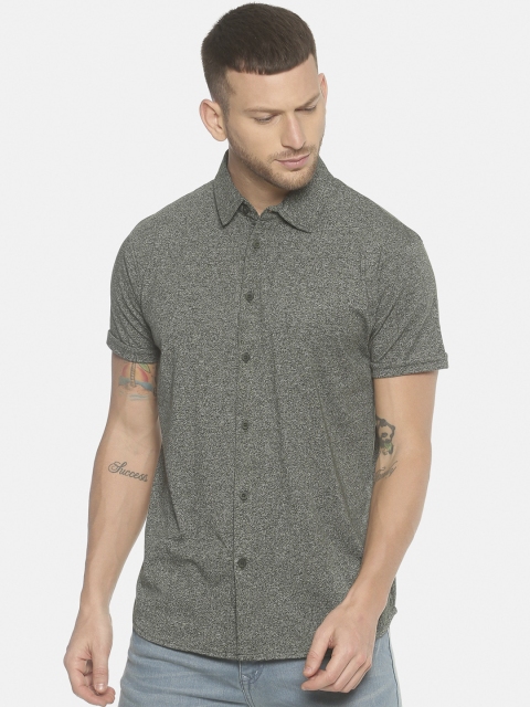 

T-Tog Men Green Slim Fit Printed Casual Shirt