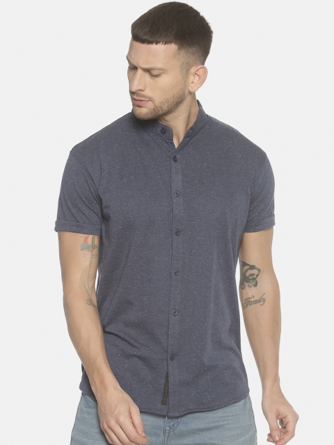 

T-Tog Men Blue & Beige Slim Fit Printed Casual Shirt