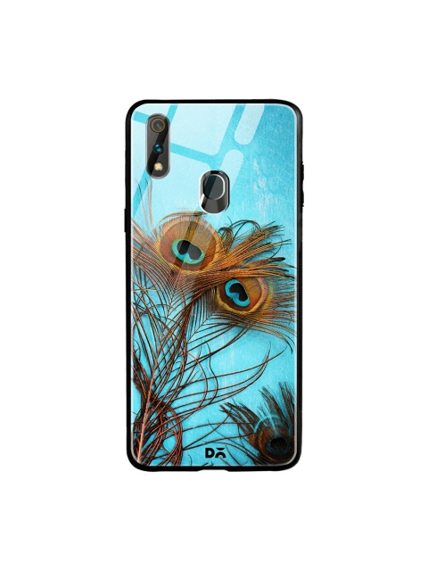 

DailyObjects Blue & Olive Green 3 Peacock Feathers Oppo Realme 3 Pro Glass Mobile Cover