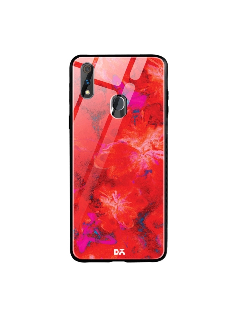 

DailyObjects Red & Blue Large Marble Flowers Oppo Realme 3 Pro Glass Mobile Case