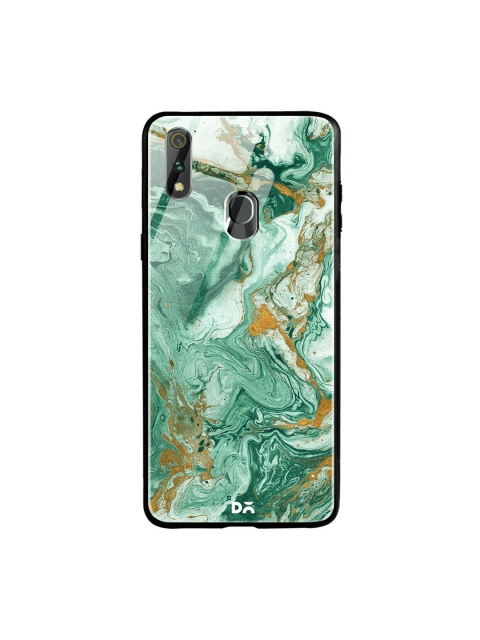 

DailyObjects Sea Green & Gold-Toned Marble Forest Oppo Realme 3 Pro Glass Case