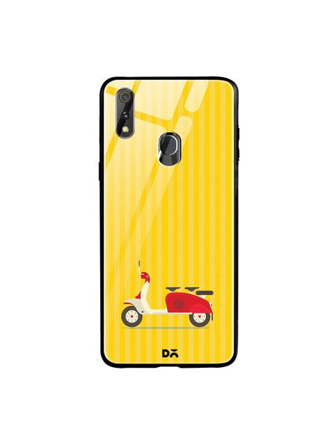 

DailyObjects Yellow & Red 3 To Go Scooter Striped Oppo Realme 3 Pro Glass Case