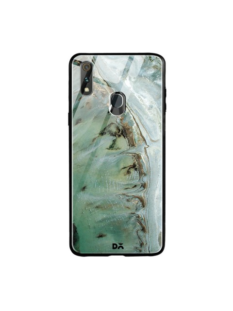 

DailyObjects Sea Green & Brown Beach Marble Oppo Realme 3 Pro Glass Case