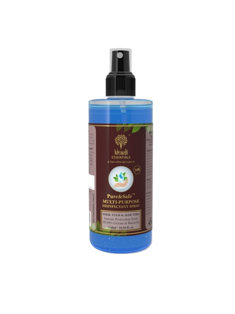 

Khadi Essentials 70% Ethyl Alcohol Sanitizer Spray 500ml with Aloe Vera Neem & Glycerine, Brown