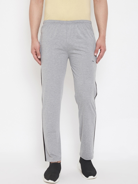 

Okane Men Grey Melange Solid Straight-Fit Track Pants