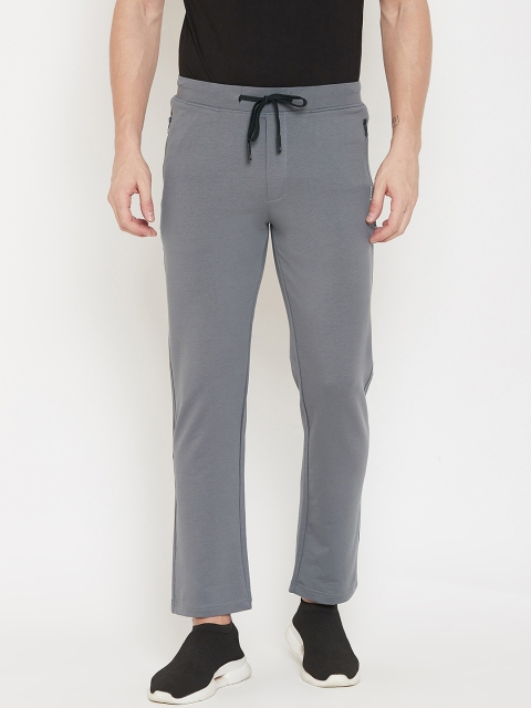 

Okane Men Grey Solid Slim-Fit Track Pants