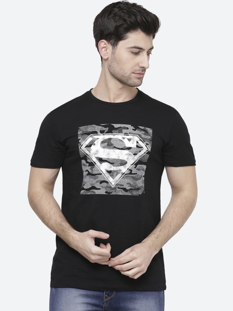 

Free Authority Men Black SUPERMAN Printed Round Neck T-shirt