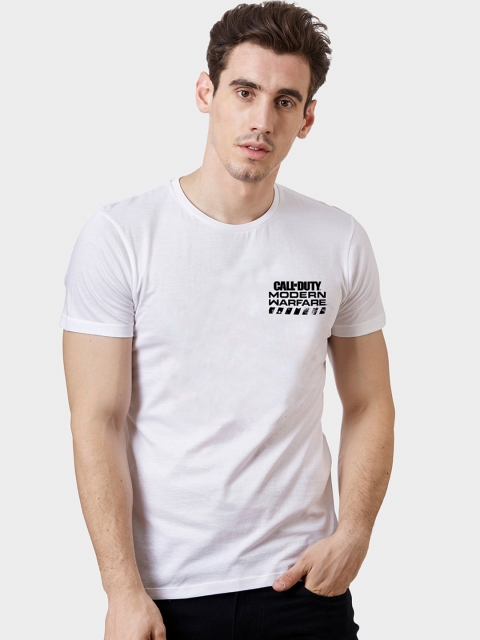 

Free Authority Men White Call Of Duty: Modern Warfare Printed Round Neck T-shirt