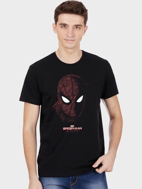 

Free Authority Men Black Spiderman Printed Round Neck T-shirt