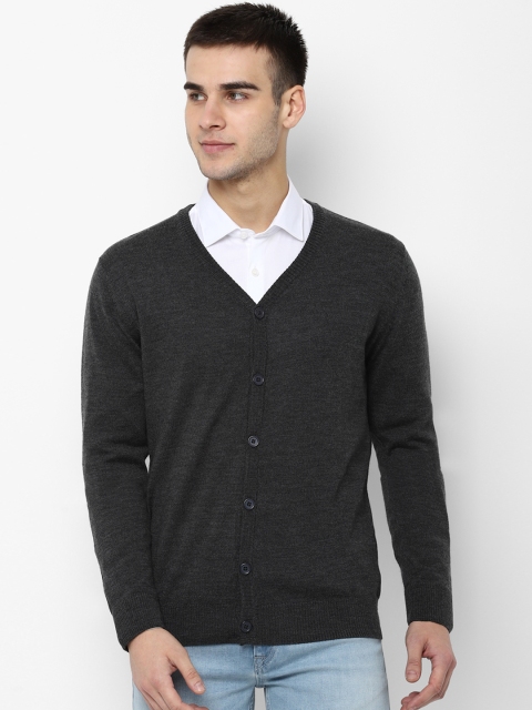 

Allen Solly Men Grey Self Design Cardigan Sweater