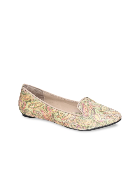 

Bruno Manetti Women Green Printed Ballerinas