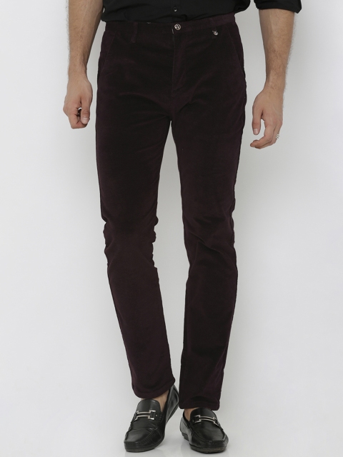 

Rex Straut Jeans Men Burgundy Smart Slim Fit Solid Regular Trousers