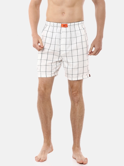 

Bareblow Men White & Black Checked Boxer BBBX104S