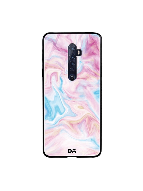 

DailyObjects Pink & Blue Pastel Marble Printed Oppo Reno 2 Glass Case