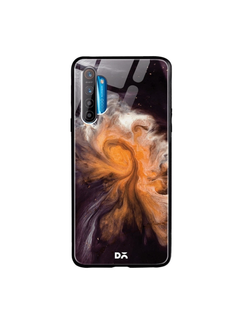 

DailyObjects Black & Orange Marble Galaxy Oppo Realme XT Glass Mobile Cover