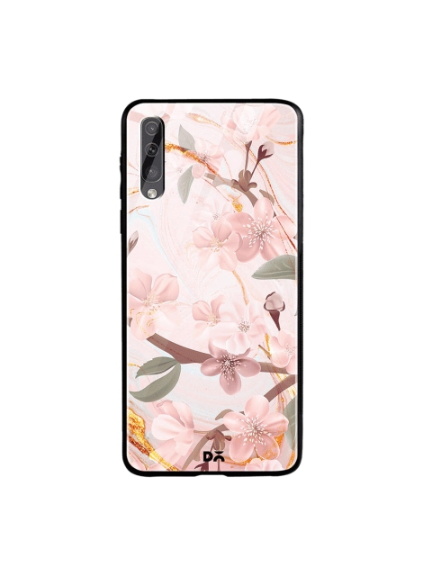 

DailyObjects Pink & Green Marble Flowers Samsung Galaxy A70S Glass Case