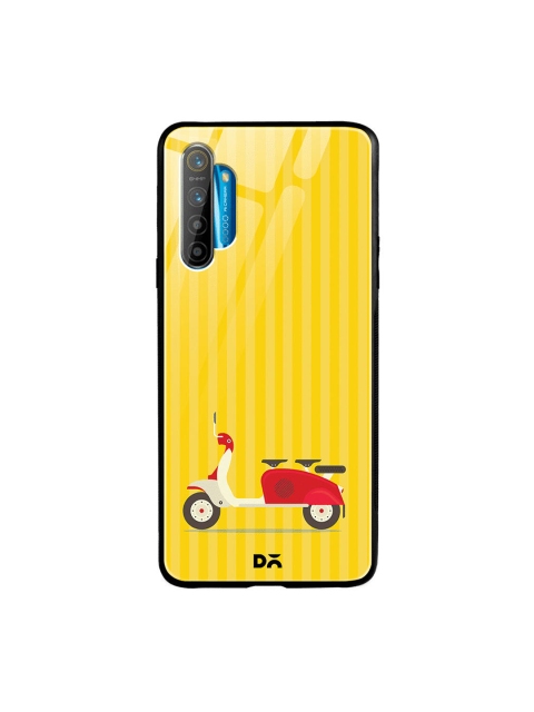 

DailyObjects Yellow & Red 3 To Go Scooter Striped Oppo Realme XT Glass Mobile Case