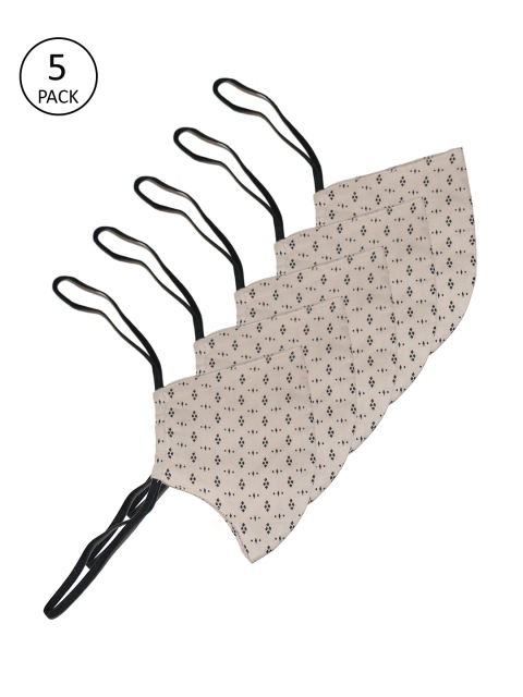 

The Vanca Unisex Beige 5 Pcs 3-Ply Reusable Face Masks