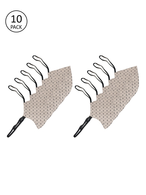 

The Vanca Unisex Beige 10 Pcs 3-Ply Reusable Face Cloth Masks
