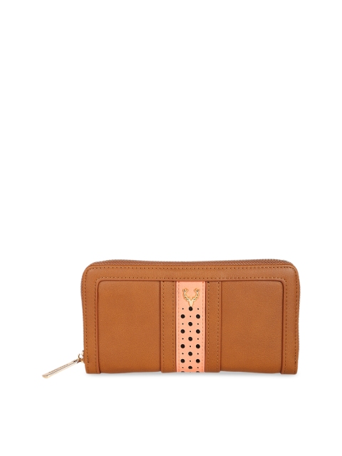 

Allen Solly Woman Brown Textured Zip Around Wallet