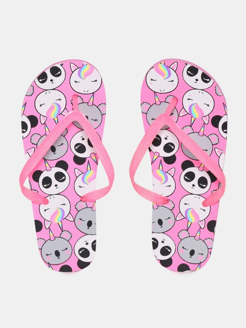 

The Childrens Place Girls Pink & White Printed Thong Flip-Flops